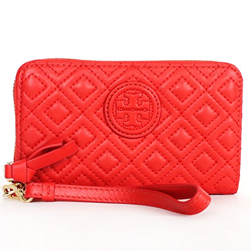 Tory Burch Marion Quilted Smartphone Leather Wristlet Masaai Red