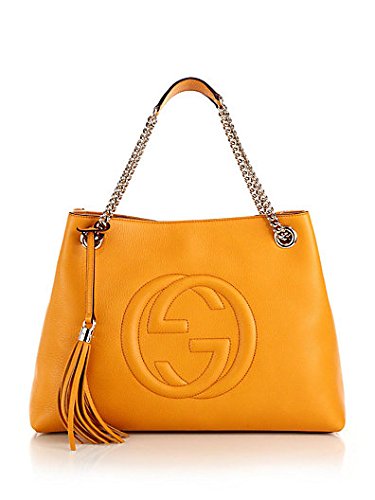 Gucci Soho Leather Shoulder Bag Mustard Golden Leather Handbag