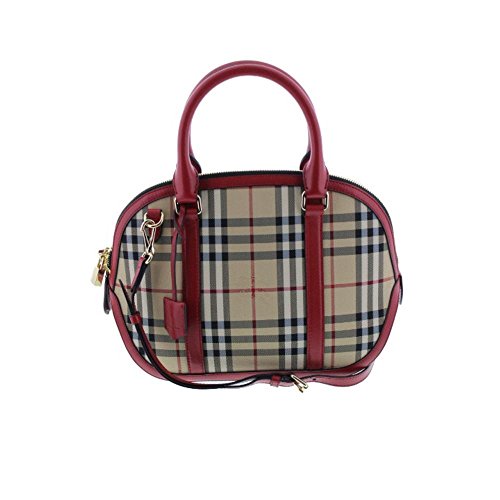 Burberry Womens Orchard Leather Horsefferry Check Bowler Handbag