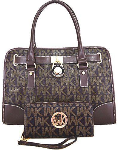 Wendy Keen Women’s Handbag Messenger Bag Shoulder Satchel Purse Wallet Set Brown