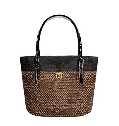 Eric Javits Women’s Squishee Jav Handbag One Size Antique/Black Patent