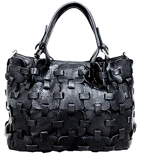 Heshe® Women’s Fashion New Sheepskin Leather Tote Bag Shoulder Bag Top Handle Hobo Handbag for Ladies