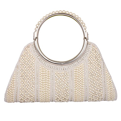 Spice Art Women’s White Handmade Pearl Handbags