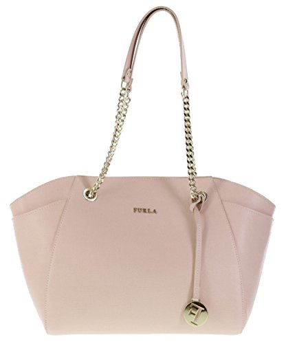 Furla Julia Saffiano Leather Satchel Shoulder Bag Handbag Purse in Magnolia