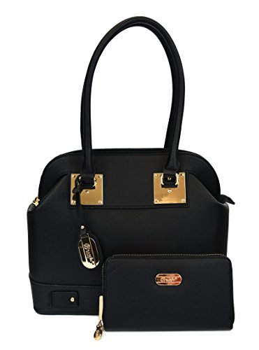 Brangio Italy “Renata” Satchel-Style Textured Handbag & Wallet Set