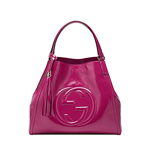 Gucci Soho Patent Leather Shoulder Bag 282309, Fuchsia Pink