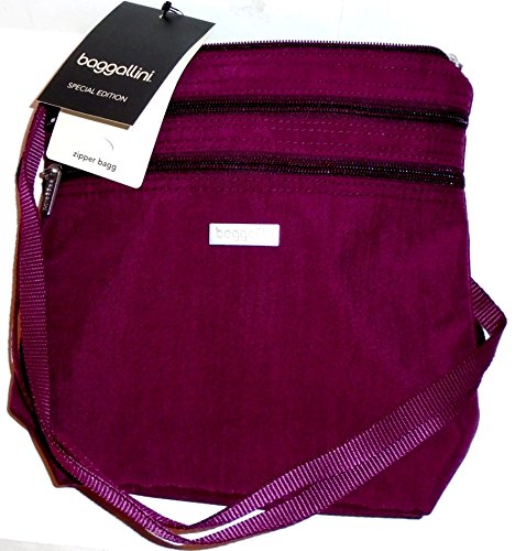 Baggallini Triple Zip Bagg Crossbody Travel Pack Handbag (Plum Purple)