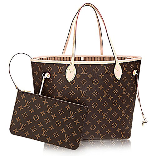 Authentic Louis Vuitton Neverfull MM Monogram Canvas Beige Handbag Article:M40995