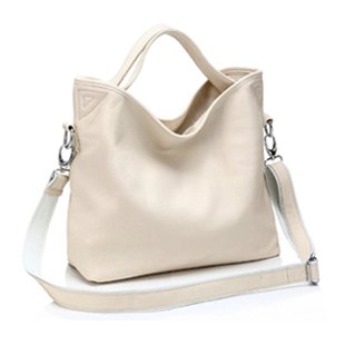 Ilishop Women’s Beige Tote Handbag Genuine Leather Shoulder Bag NB060-beige
