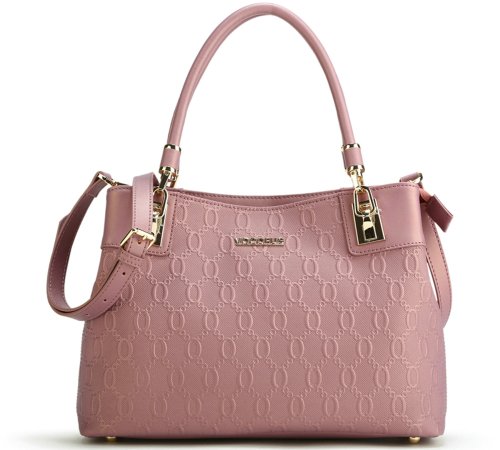 Ilishop Women’s Pink Leather Tote Handbag