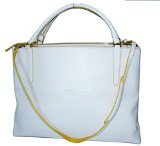 Coach Leather Large Borough Edgepaint Handbag 30985 White Sunglow Gold