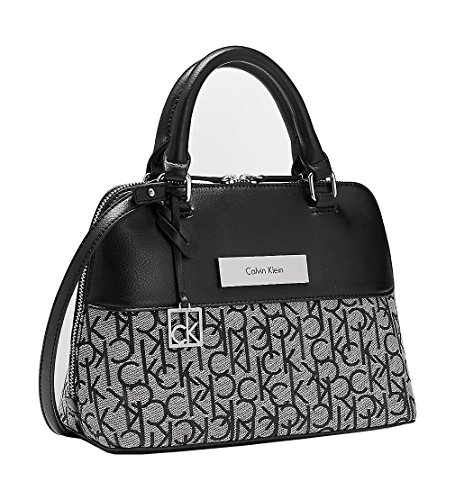 Calvin Klein Logo Jacquard Studio Dome Satchel Bag Handbag Purse