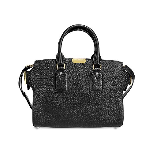 Burberry Medium Clifton Signature Grain Leather Satchel – Black