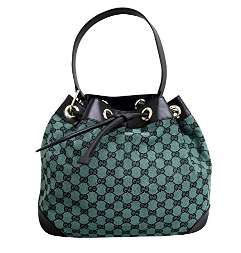 Gucci Green Gg Canvas Drawstring Shoulder Bag Handbag 272374 8303