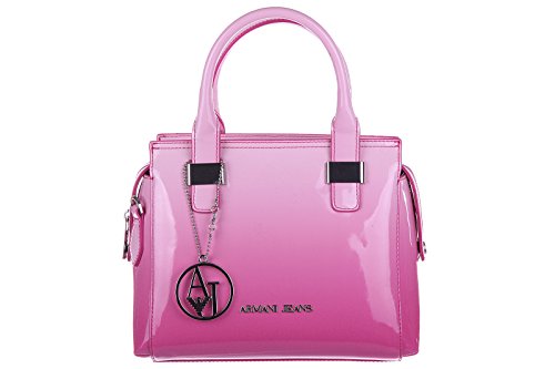 Armani Jeans women’s handbag shopping bag purse patent gradient pink