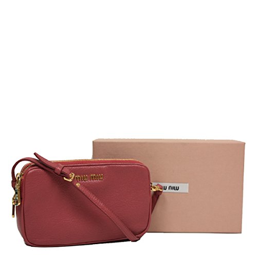Miu Miu by Prada Rose Pink Leather Wristlet Pouch Bag 5ARH02