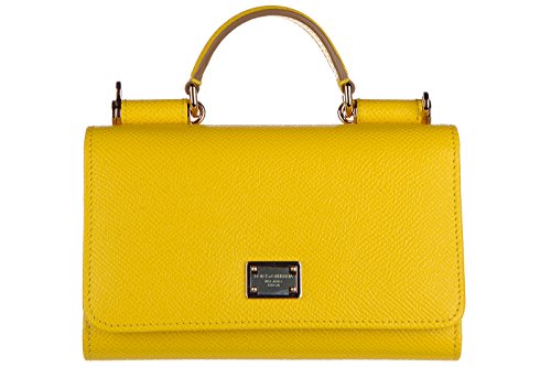 Dolce&Gabbana women’s leather clutch handbag bag purse yellow
