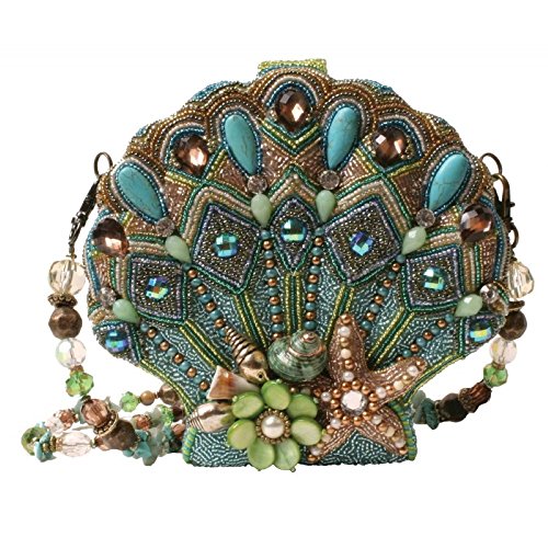 Mary Frances Seashore Beaded Jeweled Crystal Sea Shell Clamshell Handbag Shoulder Bag