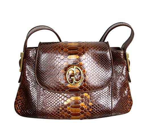 Gucci Brown Python 1973 Tote Shoulder Bag Handbag 251811