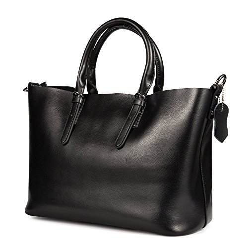 S-ZONE Women’s Handbags Purses Pure Color Leather Hobo Tote Shoulder Bag