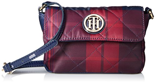 Tommy Hilfiger Quilted Mini Flap Xbody Cross Body Bag, Pinot Noir Multi, One Size