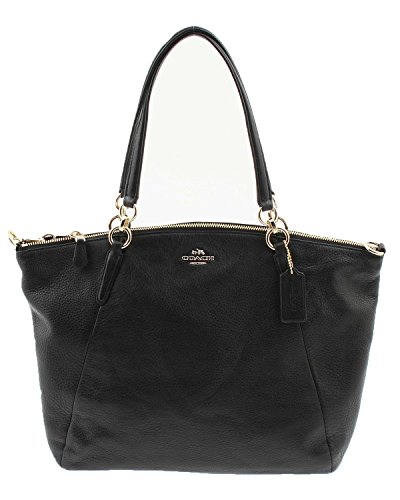 Coach Kelsey Pebbled Leather Satchel Black F36591 IMBLK