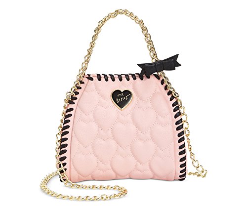 Betsey Johnson Mini Quilted Chain Handbag (Blush)