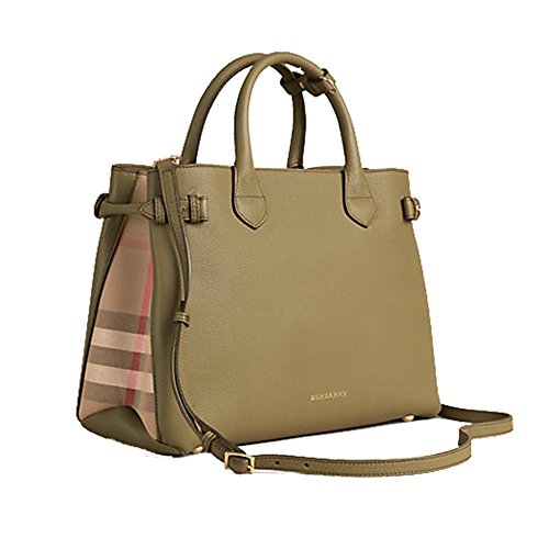 Tote Bag Handbag Burberry Medium Banner in Leather and House Check Pale Pistachion Green Item 39970611