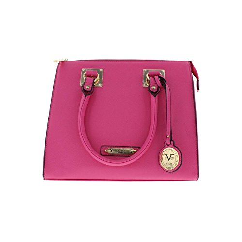 Versace 1969 Womens Daphine Faux Leather Organizational Satchel Handbag