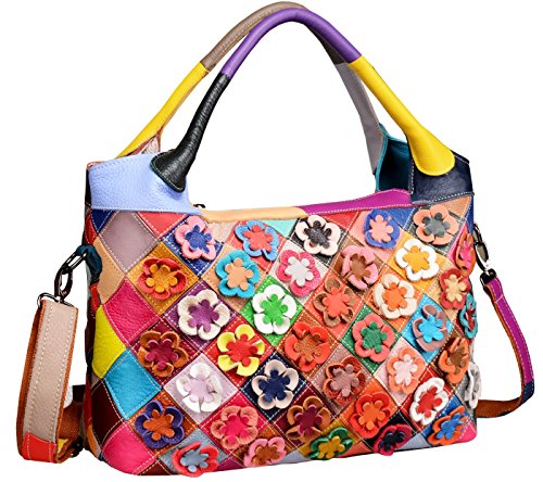 Heshe® Women’s Hobo Shoulder Bags Cross Body Tote Handbags Purses with Flower Summer Style