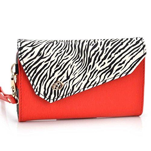 Phone holder wristlet with wallet features for Women – Red Phone Case Covers Spice Stellar 439