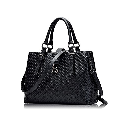 Leyan Women’s Genuine Leather Casual Style Tote Top Handle Shoulder Cross Body Bag Satchel Purse Handbag