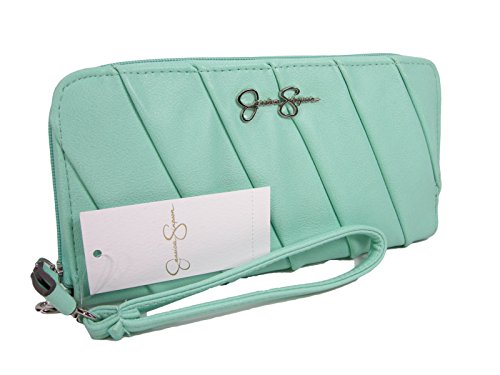 New Jessica Simpson Wristlet Zip Around Wallet Purse Hand Bag Mint Green Lisa
