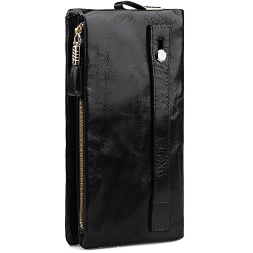 Jack&Chris Women Leather Clutch Wristlet Bag Handbag Purse Wallet, WBGT032