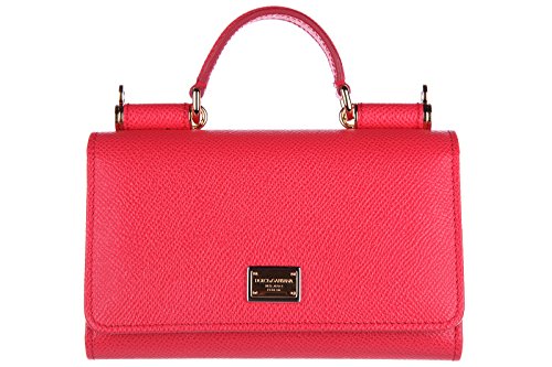 Dolce&Gabbana women’s leather clutch handbag bag purse red