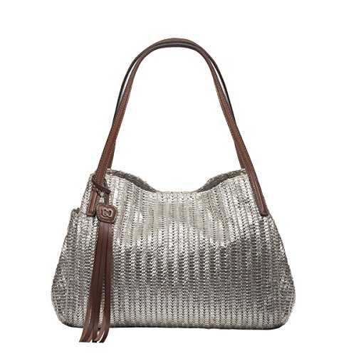 Eric Javits Designer Women’s Aura Handbag (Silver)