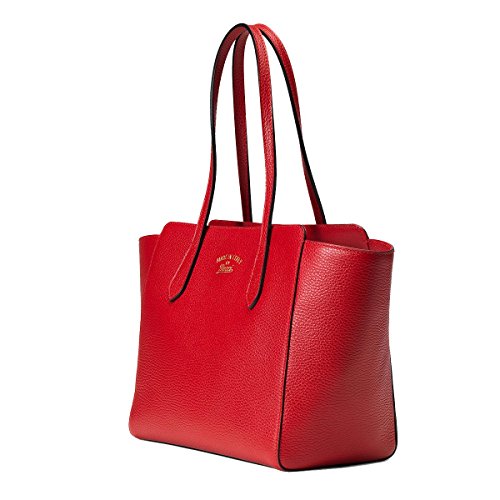 Gucci Swing Orange Red Leather Shoulder Tote Handbag Small 354408