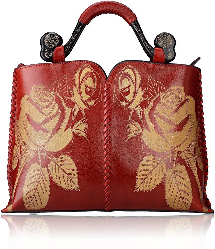 Pijushi Designer Rose Collection Women’s Genuine Leather Tote Handbags 6028