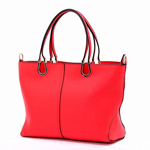 Iclioa Women Fashion Tote Bag Large PU Leather Handbag