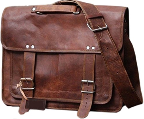 Vintage Handmade Leather Messenger Bag for Laptop Briefcase Satchel Bag Brown …