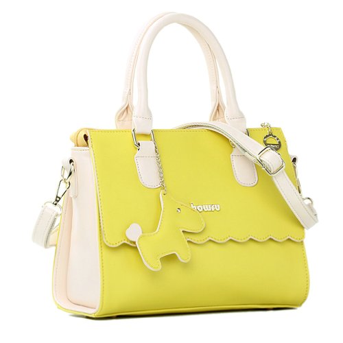 Ilishop Women’s Yellow Tote Bag Shopper Office Handbags Shoulder Bag