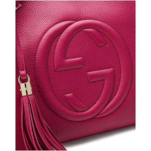 Gucci Soho Leather Shoulder Bag Pink Bright Bouganvillia Leather Handbag