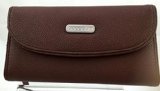 Baggallini Large Leather Wallet Wristlet in Claret Red