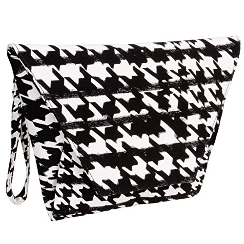 BMC Womens Faux Leather Abstract Fashion Envelope Flap Design Clutch Handbag