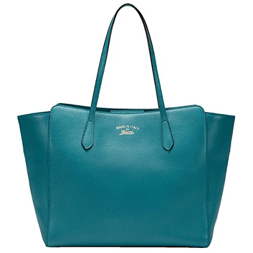 Gucci Swing Blue Leather Shoulder Tote Handbag 354397