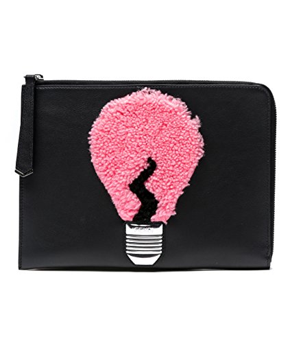 Wiberlux Fendi Women’s Light Bulb Real Leather Patch Clutch Bag