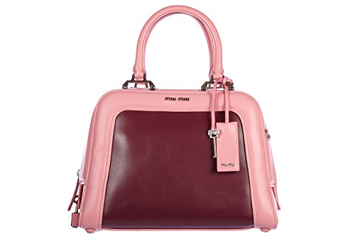 Miu Miu women’s leather handbag shopping bag purse geranio malva nappa pink