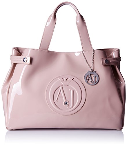 Armani Jeans Eco Patent East West Tote Shoulder Bag, Pink, One Size