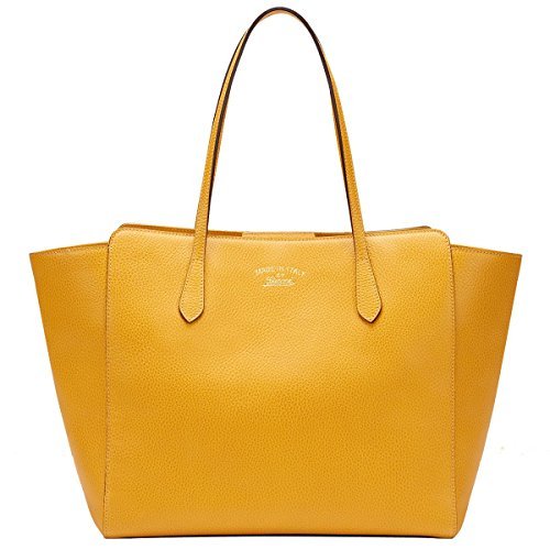 Gucci Swing Golden Yellow Leather Shoulder Tote Handbag 354397