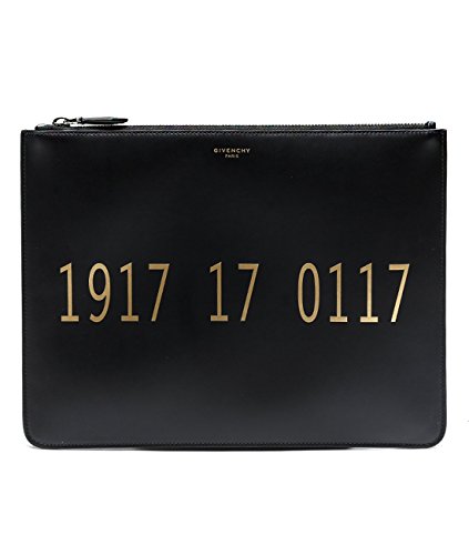 Wiberlux Givenchy Women’s Gold Number Print Real Leather Clutch Bag
